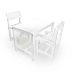Детский растущий комплект стол и два стула  Я САМ "Лофт" (Белый, Белый) в Нытве - nytva.mebel24.online | фото 2