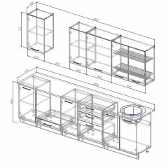 Кухонный гарнитур Антрацит 2800 (Стол. 26мм) в Нытве - nytva.mebel24.online | фото 2