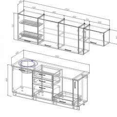 Кухонный гарнитур Лофт 2550 (Стол. 26мм) в Нытве - nytva.mebel24.online | фото 2