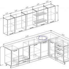 Кухонный гарнитур угловой Графика 2600х1600 (Стол. 26мм) в Нытве - nytva.mebel24.online | фото 2