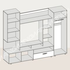 Гостиная Аллегро вариант-3 (Венге/Белфорт) в Нытве - nytva.mebel24.online | фото 3