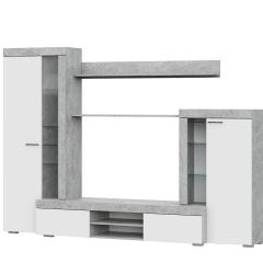 Гостиная МГС 5 (Цемент светлый/Белый) в Нытве - nytva.mebel24.online | фото 4