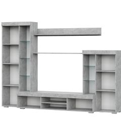 Гостиная МГС 5 (Цемент светлый/Белый) в Нытве - nytva.mebel24.online | фото 2
