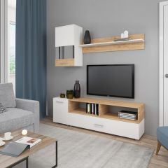 Гостиная Оскар 2 (Белый/Дуб Золотой) в Нытве - nytva.mebel24.online | фото