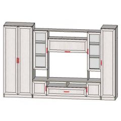 Гостиная ПРАГА-1 Анкор белый в Нытве - nytva.mebel24.online | фото 2