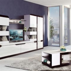 Гостиная Ронда 1 Белый глянец/венге в Нытве - nytva.mebel24.online | фото