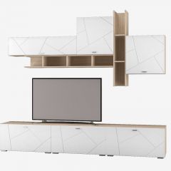 Гостиная Скайлайн набор ДБ- 3 (дуб сонома светлый/белый) в Нытве - nytva.mebel24.online | фото