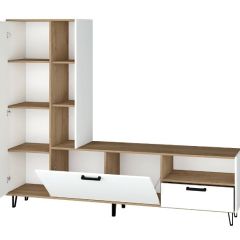 Гостиная Трикс (Дуб крафт золотой/Белый текстурный) в Нытве - nytva.mebel24.online | фото 2