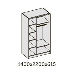 ИННЭС-5 Шкаф-купе 2-х дв. 1400 (2дв. Ф1 - ЛДСП белый глянец) в Нытве - nytva.mebel24.online | фото 2