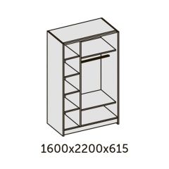 ИННЭС-5 Шкаф-купе 2-х дв. 1600 (2дв. Ф1 - венге) в Нытве - nytva.mebel24.online | фото 2