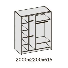 ИННЭС-5 Шкаф-купе 2-х дв. 2000 (2 дв. Ф3 - венге вст. экокожа корич) в Нытве - nytva.mebel24.online | фото 2