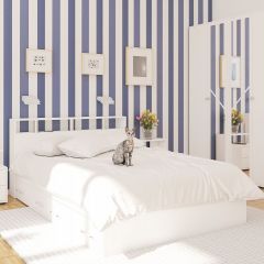 Камелия спальня № 7 Кровать 900 + Стол косметический + Зеркало + Комод, цвет белый, сп.м. 900х2000 мм., б/м, основание есть в Нытве - nytva.mebel24.online | фото 5