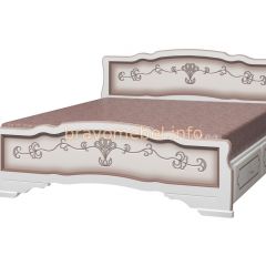 КАРИНА-6 Кровать из массива 1600 (Дуб молочный) с 2-мя ящиками в Нытве - nytva.mebel24.online | фото
