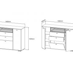 ЛАНС К303 Комод (дуб бунратти/белый) в Нытве - nytva.mebel24.online | фото 2