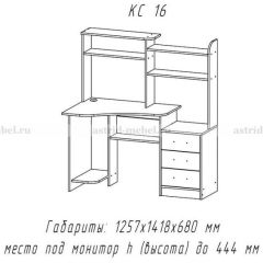 Компьютерный стол №16 (Анкор темныйанкор темный) в Нытве - nytva.mebel24.online | фото