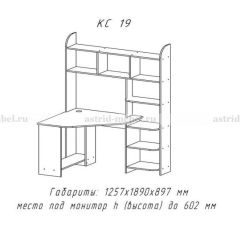 Компьютерный стол №19 (Анкор темный) в Нытве - nytva.mebel24.online | фото 3