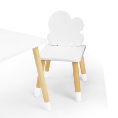 Комплект детской мебели стол и два стула Облачко (Белый/Белый/Береза) в Нытве - nytva.mebel24.online | фото
