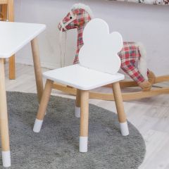 Комплект детской мебели стол и два стула Облачко (Белый/Белый/Береза) в Нытве - nytva.mebel24.online | фото 3