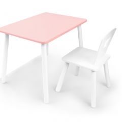 Комплект детской мебели стол и стул Корона (Розовый/Белый/Белый) в Нытве - nytva.mebel24.online | фото 2