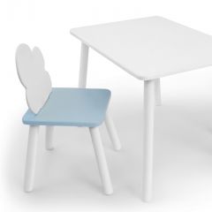 Комплект детской мебели стол и стул Облачко (Белый/Голубой/Белый) в Нытве - nytva.mebel24.online | фото 1