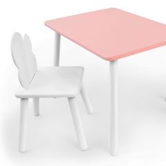 Комплект детской мебели стол и стул Облачко (Розывый/Белый/Белый) в Нытве - nytva.mebel24.online | фото
