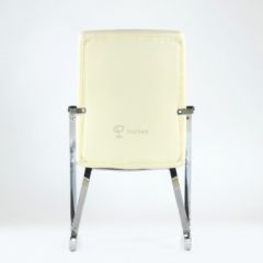 Кресло Barneo K-25 для посетителей и переговорных (хром, бежевая экокожа) в Нытве - nytva.mebel24.online | фото 3