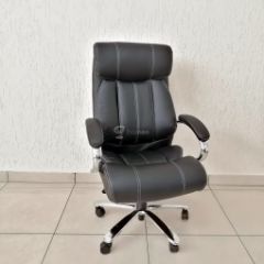 Кресло Barneo K-303 для руководителя (черная экокожа) в Нытве - nytva.mebel24.online | фото