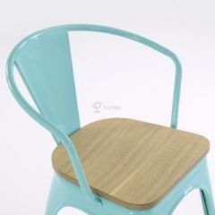 Кресло Barneo N-245 Tolix style Wood  (RAL6027 бирюзовый) в Нытве - nytva.mebel24.online | фото 3