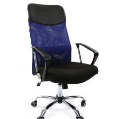 Кресло для руководителя CHAIRMAN 610 N (15-21 черный/сетка синий) в Нытве - nytva.mebel24.online | фото