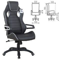 Кресло компьютерное BRABIX Techno Pro GM-003 (экокожа черное/серое, вставки серые) 531814 в Нытве - nytva.mebel24.online | фото