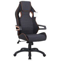 Кресло компьютерное BRABIX Techno Pro GM-003 (ткань черное/серое, вставки оранжевые) 531813 в Нытве - nytva.mebel24.online | фото