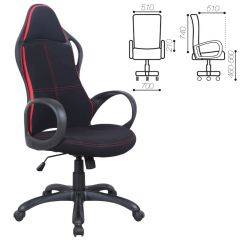 Кресло офисное BRABIX PREMIUM "Force EX-516" (ткань черное/вставки красные) 531571 в Нытве - nytva.mebel24.online | фото