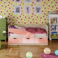 Кровать Бабочки (Розовый металлик) 1600 в Нытве - nytva.mebel24.online | фото