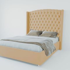 Кровать Берлин ЛЮКС с ПМ 1400 (экокожа бежевая) в Нытве - nytva.mebel24.online | фото