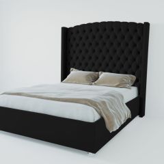 Кровать Берлин ЛЮКС с ПМ 800 (экокожа кольт ч) в Нытве - nytva.mebel24.online | фото