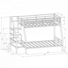 Кровать двухъярусная "Толедо-1" Черный/Венге в Нытве - nytva.mebel24.online | фото 2