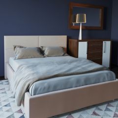 Кровать Корсика с ПМ 1400 (экокожа бежевая) в Нытве - nytva.mebel24.online | фото 2