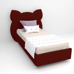 Кровать Котя с ортопедическим основанием 800 (велюр бордо) в Нытве - nytva.mebel24.online | фото