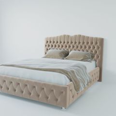 Кровать Нягань с ПМ 1400 (велюр светло-серый) в Нытве - nytva.mebel24.online | фото