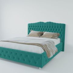 Кровать Нягань с ПМ 1600 (велюр бирюзовый) в Нытве - nytva.mebel24.online | фото 2