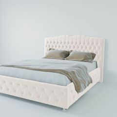 Кровать Нягань с ПМ 2000 (экокожа белая) в Нытве - nytva.mebel24.online | фото 2