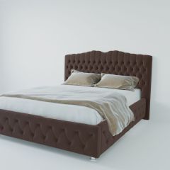 Кровать Нягань с ПМ 800 (экокожа коричневая) в Нытве - nytva.mebel24.online | фото 2