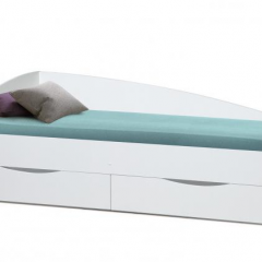 Кровать одинарная "Фея - 3" асимметричная 1900х800 (белая) в Нытве - nytva.mebel24.online | фото