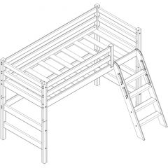 Кровать полувысокая с наклонной лестницей Соня (Вариант 6) в Нытве - nytva.mebel24.online | фото 3