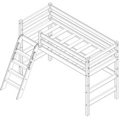 Кровать полувысокая с наклонной лестницей Соня (Вариант 6) в Нытве - nytva.mebel24.online | фото 4