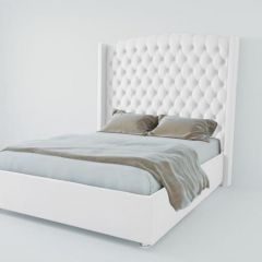 Кровать Берлин ЛЮКС без основания 2000 (экокожа белая) в Нытве - nytva.mebel24.online | фото