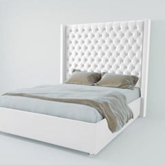 Кровать Версаль ЛЮКС без основания 2000 (экокожа белая) в Нытве - nytva.mebel24.online | фото