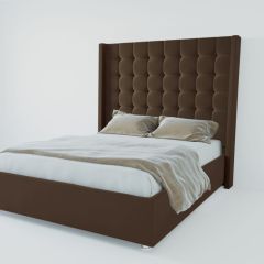 Кровать Венеция ЛЮКС с ПМ 800 (экокожа коричневая) в Нытве - nytva.mebel24.online | фото