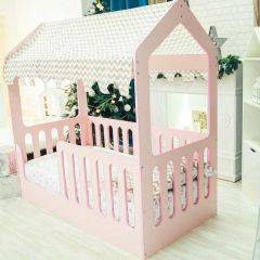 Кровать-домик без ящика 800*1600 (Розовый) в Нытве - nytva.mebel24.online | фото