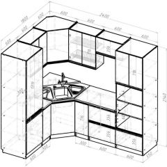 Кухонный гарнитур Адажио оптима 1800х2400 мм в Нытве - nytva.mebel24.online | фото 2